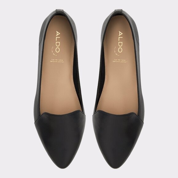 Aldo Winifred Black Leather Ballet Flat / Loafer NEW IN BOX - Picture 1 of 5